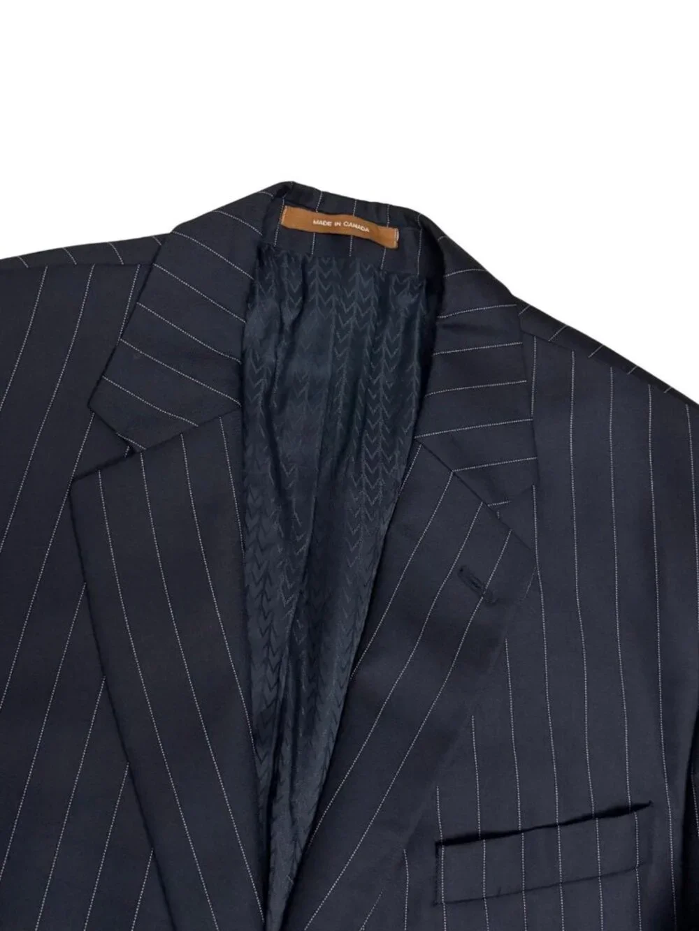 MICHAEL KORS VINTAGE Pinstripe SUIT WOOL Black Business Blazer & Pants Mens 42L